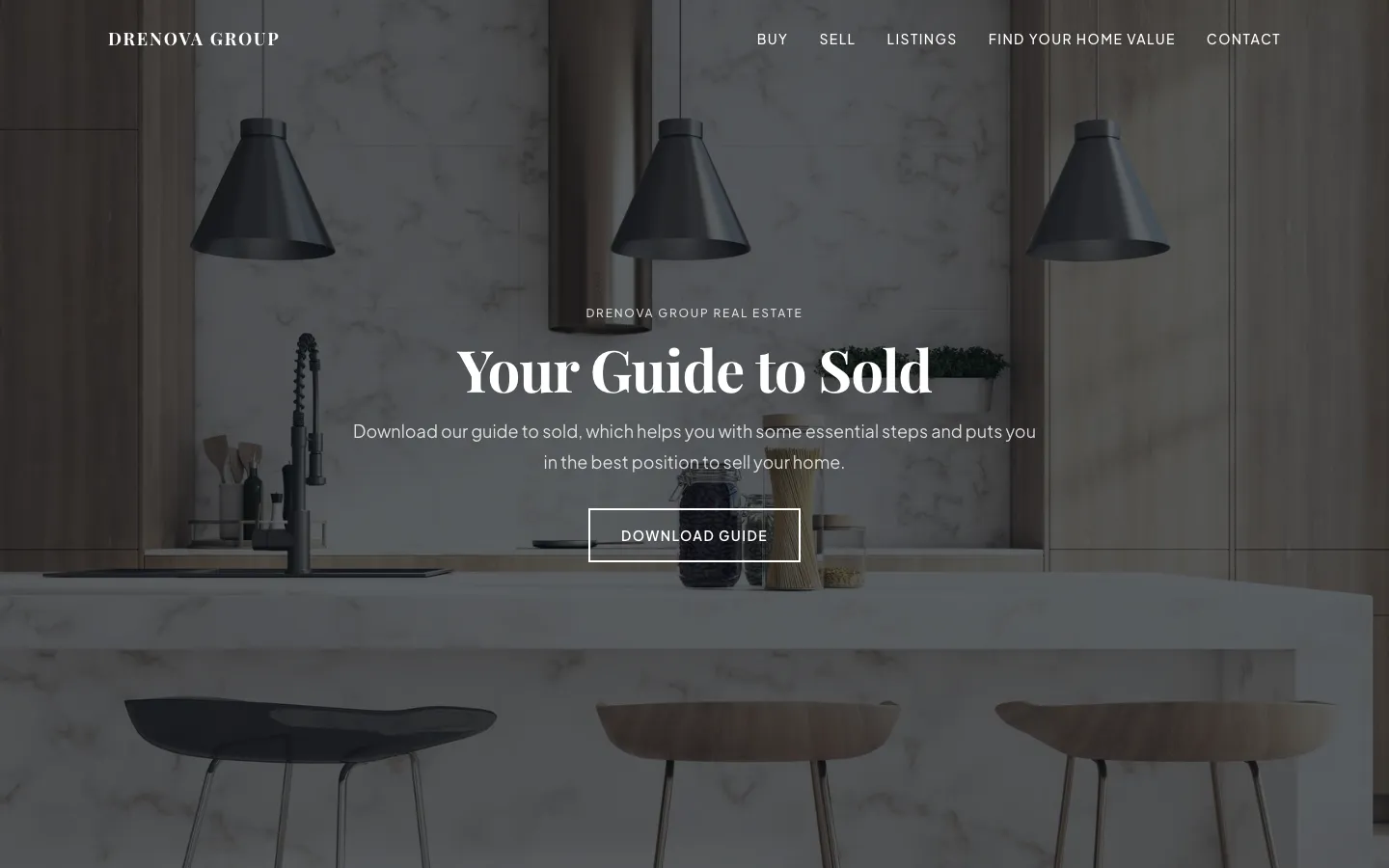 Drenova Group sellers guide page screenshot