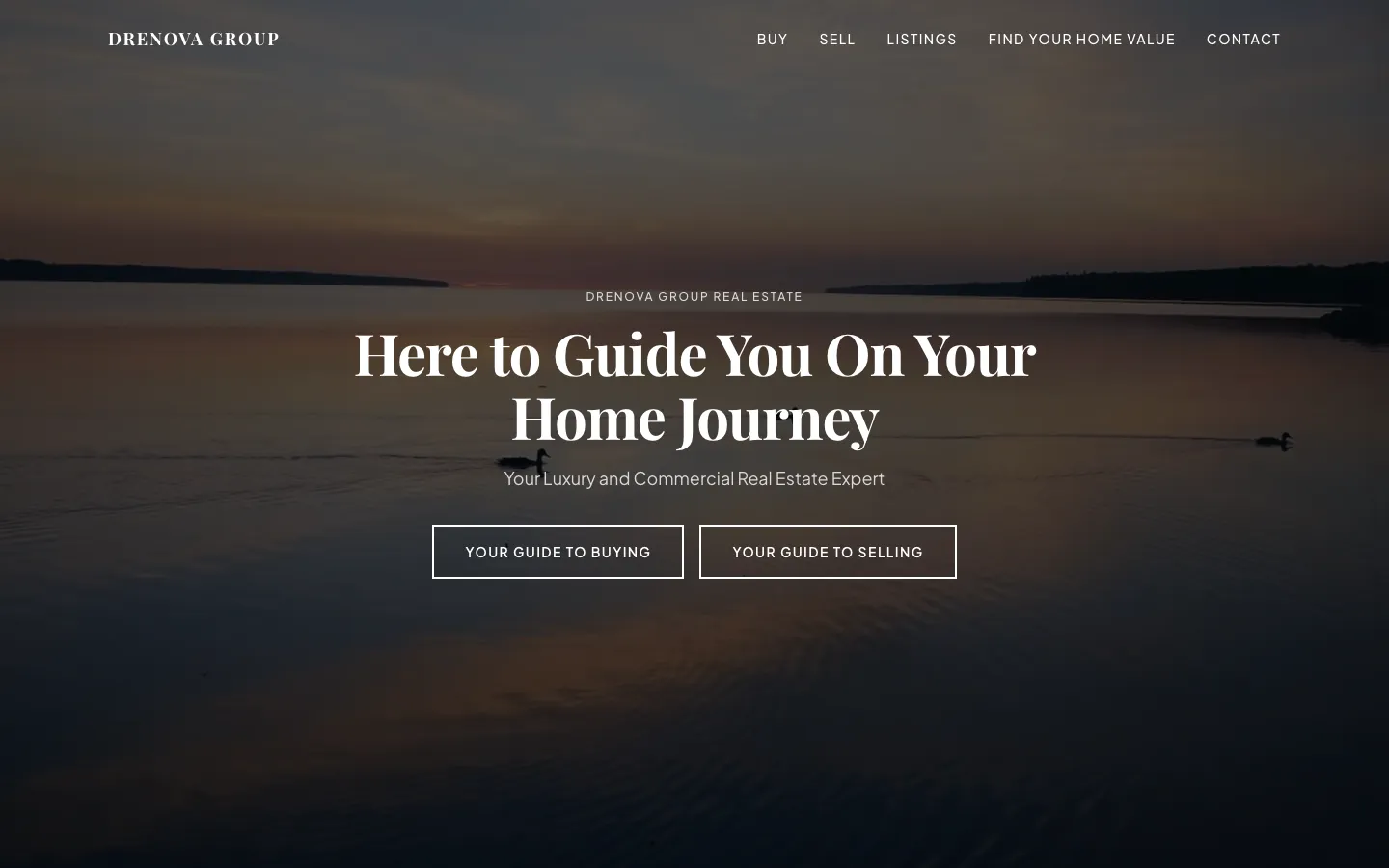 Drenova Group live real-estate platform homepage screenshot
